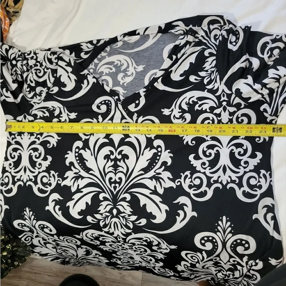 Chic soul Black and white paisley swing dress with pockets Sz XXL - Picture 10 of 11